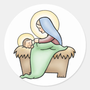 Nativitet Runt Klistermärke