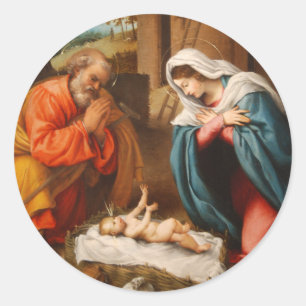 Nativitet Runt Klistermärke