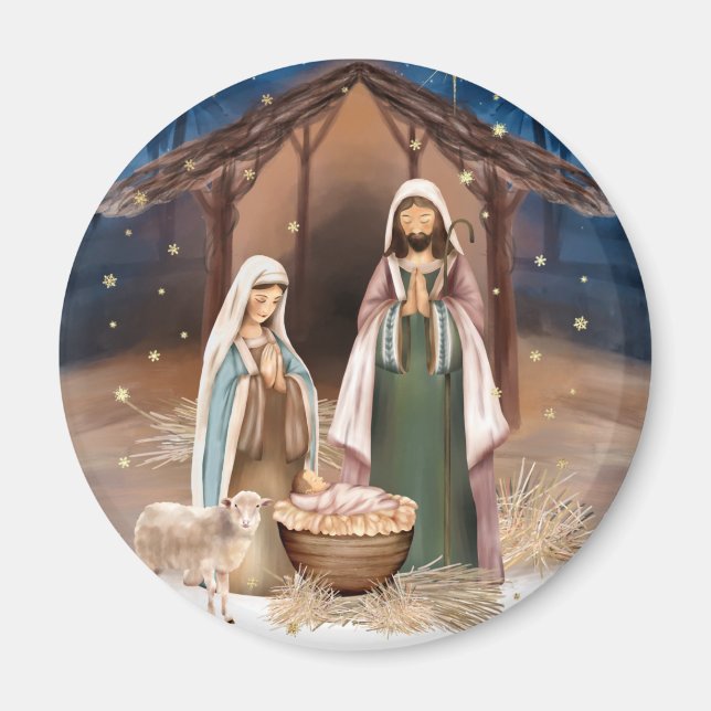 Nativitet Scene julklapp Magnet (Framsidan)