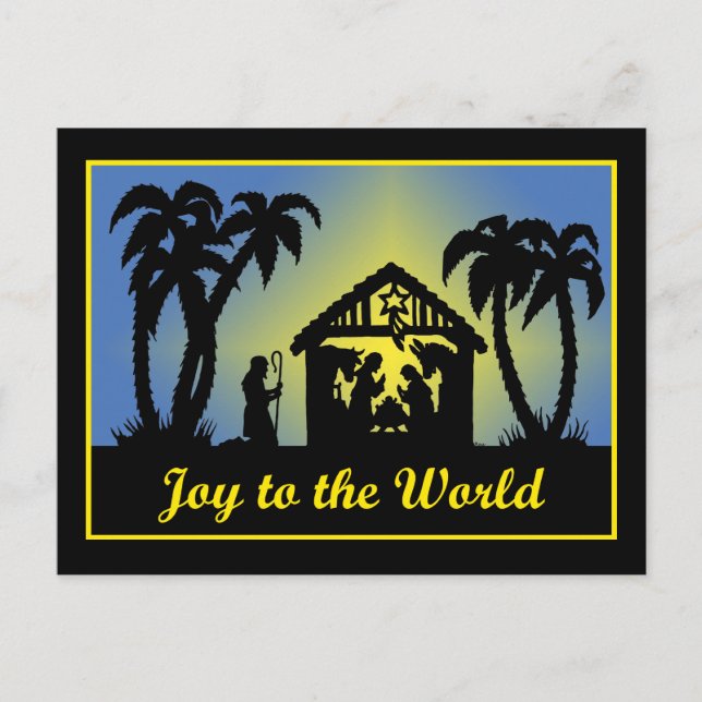 Nativitet Silhouette Joy till världen Helg Vykort (Framsida)