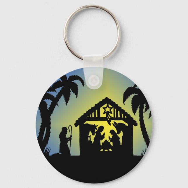 Nativitet Silhouette Joy till världen Nyckelring (Framsida)
