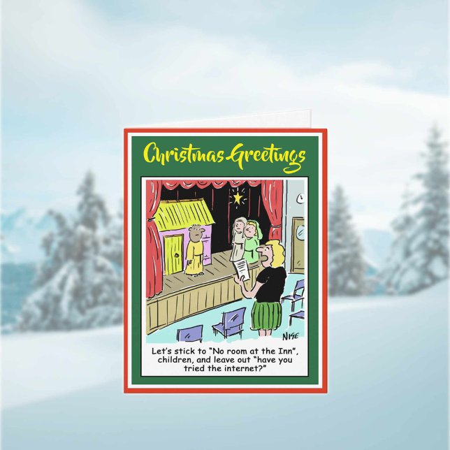 Nativitet Spela Tecknad för ett julkort i skolan Helgkort (Skapare uppladdad)