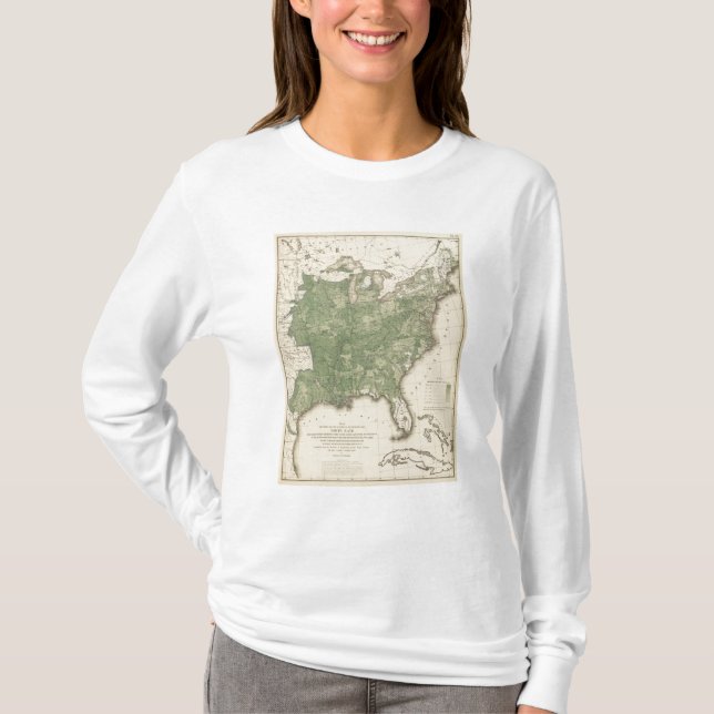 Nativitet statistisk US Lithograph för US, T-shirt (Framsida)
