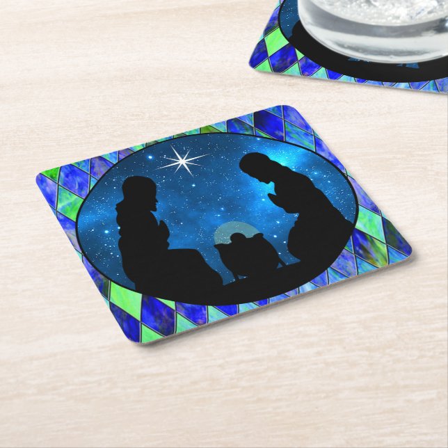 Nativitet Underlägg Papper Kvadrat (Vinklad)