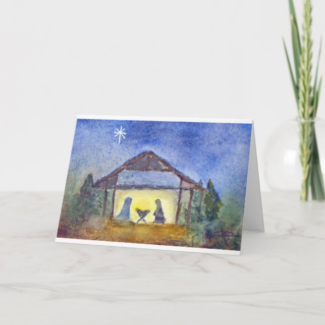 "Nativitet" Vattenfärg Kort (Framsida)