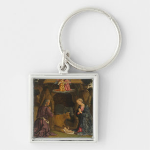 Nativiteten, 1480-talet fyrkantig silverfärgad nyckelring