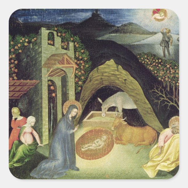 Nativiteten Fyrkantigt Klistermärke (Framsida)