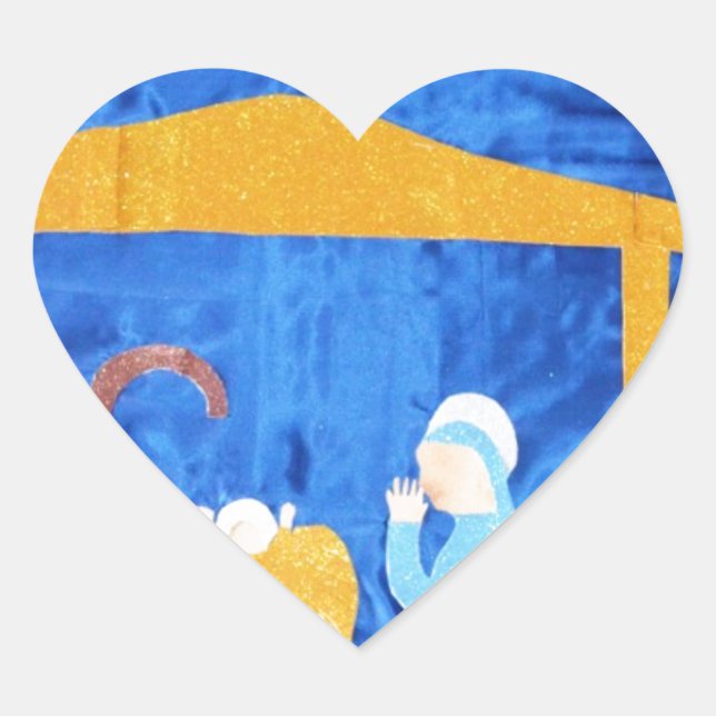 Nativiteten Hjärtformat Klistermärke (Framsida)