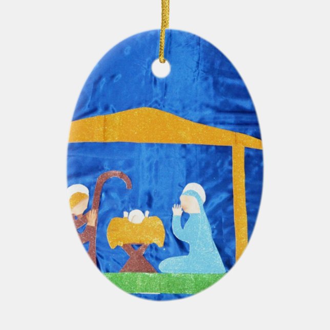 Nativiteten Julgransprydnad Keramik (Framsidan)