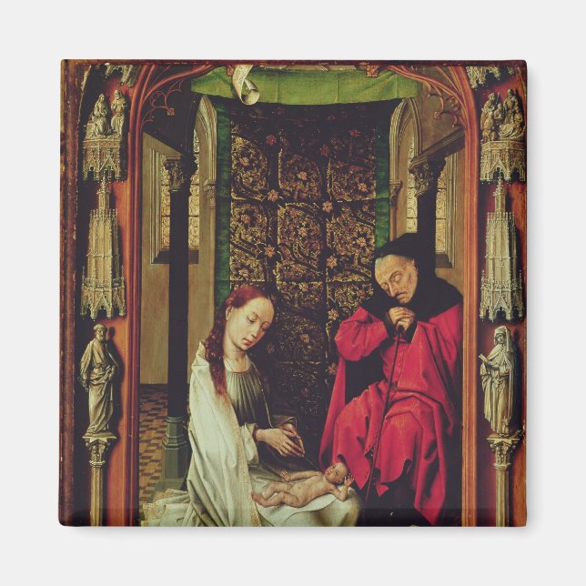 Nativiteten, lämnat vinge i en triptych, c.1496 magnet (Framsidan)