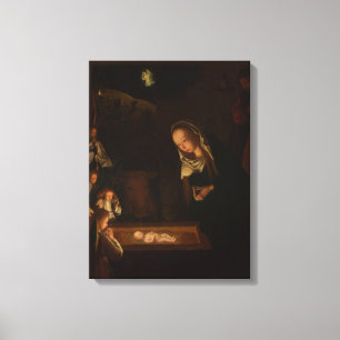 Nativiteten på natten (Jesus födelse, jul) Canvastryck