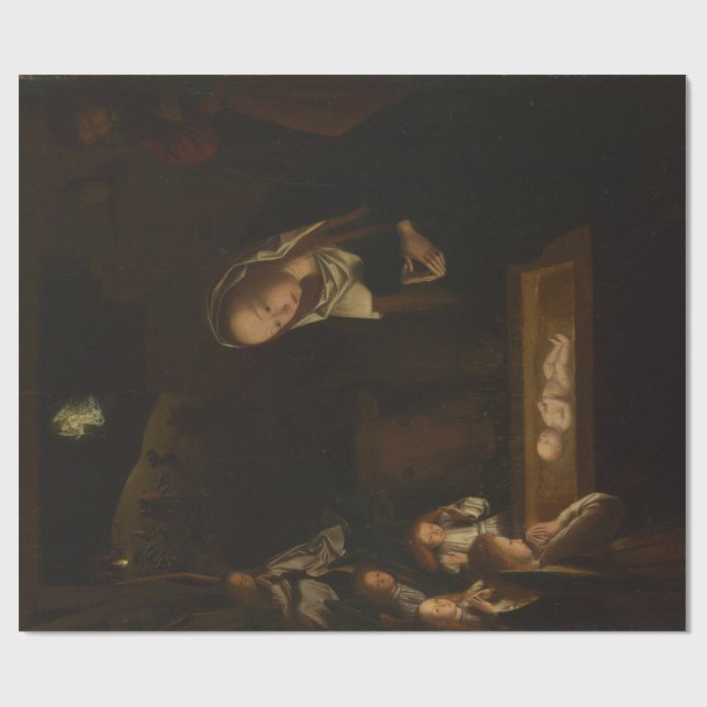 Nativiteten på natten (Jesus födelse, jul) Presentpapper (Platt)