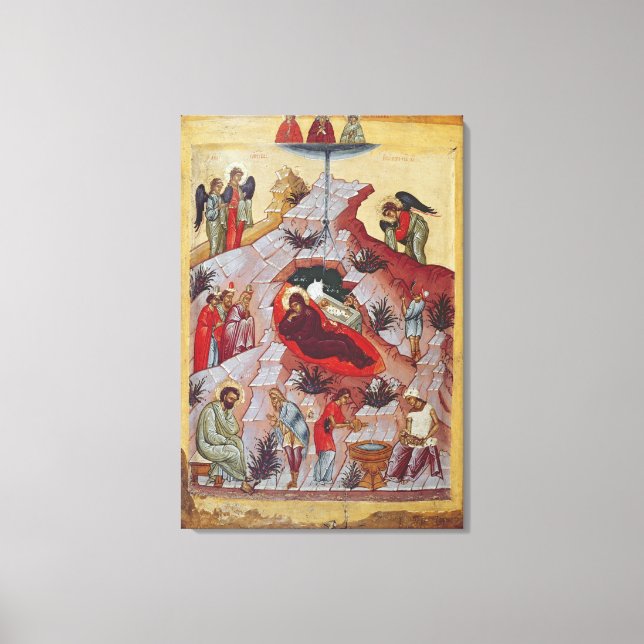 Nativiteten, rysk ikon, 1600-talet canvastryck (Framsida)
