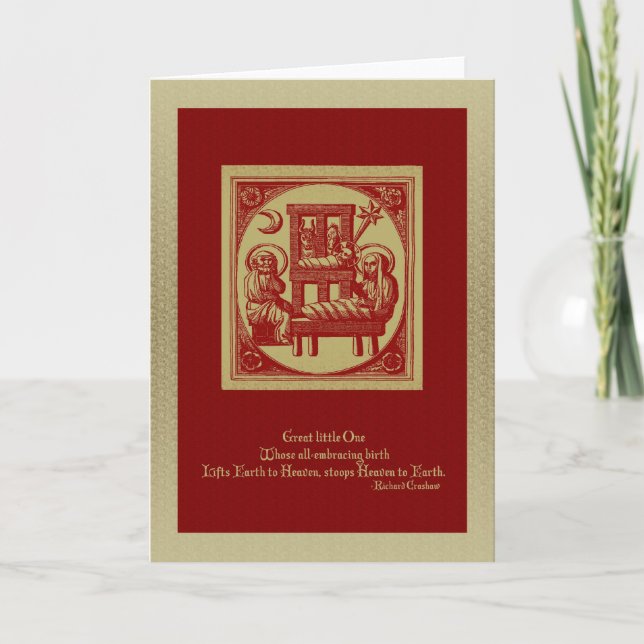 Nativitetens träskade julkort helgkort (Framsida)