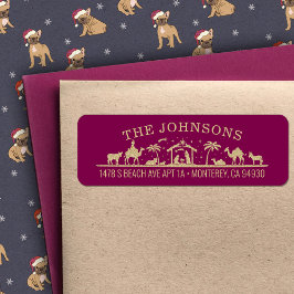 Nativitetscen Baby Jesus Kristi Returadress Etikett