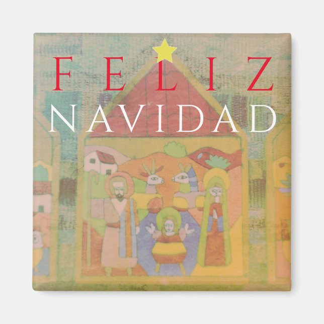 Nativitetscen "Feliz Navidad" Magnet (Framsidan)