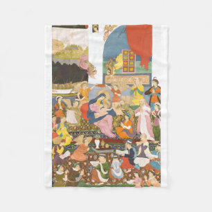 Nativitetscen i indian stil fleecefilt