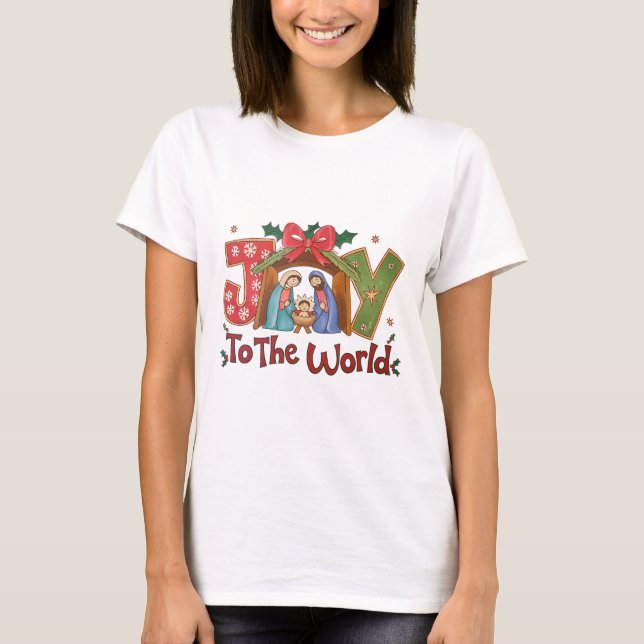 Nativitetscen Joy till världen T Shirt (Framsida)