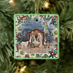 Nativitetscen, Joy to the World, Julgransprydnad Keramik