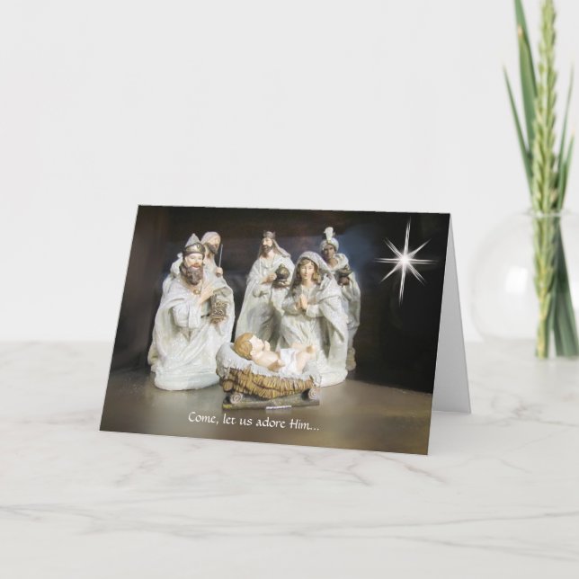 Nativitetscen Julhälsningskort Helgkort (Framsida)