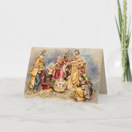 Nativitetscen Julhälsningskort Tack Kort