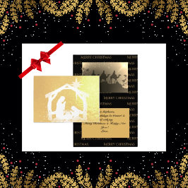 Nativitetscen Luxury Guld jul Folierat Kort