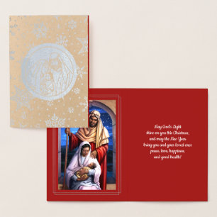 Nativitetscen Luxury Real Foil-julkort Folierat Kort