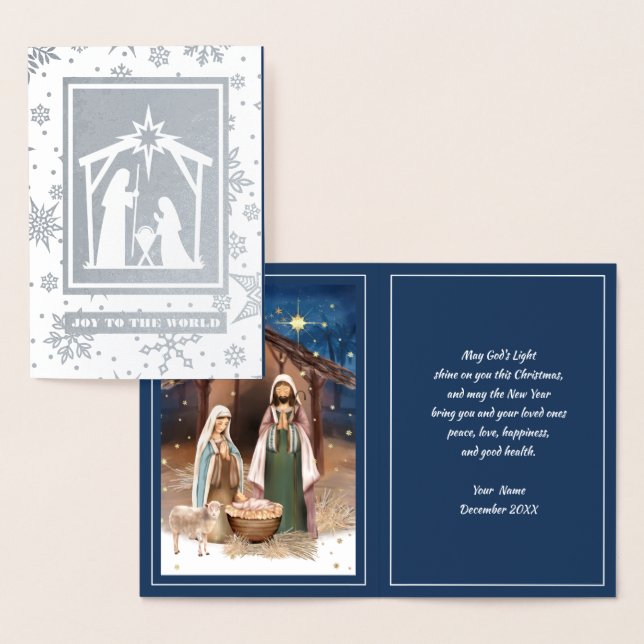 Nativitetscen Luxury Real Foil-julkort Folierat Kort (Display)