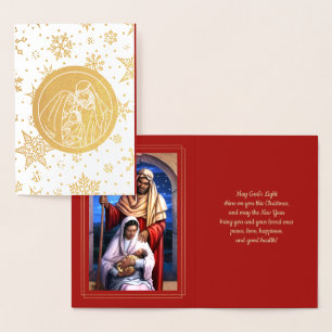 Nativitetscen Luxury Real Foil-julkort Folierat Kort