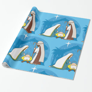 Nativitetscen med Mary Joseph och Baby Jesus Presentpapper