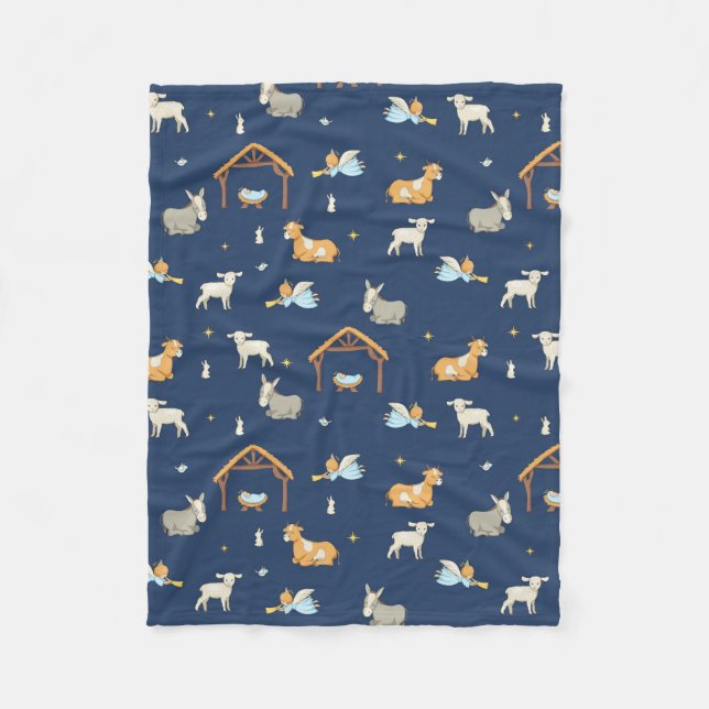 Nativitetscen Soft Ull jul Blanket Fleecefilt (Framsidan)