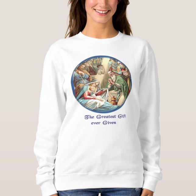 Nativitetscen Sweatshirt T Shirt (Framsida)