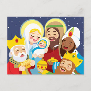 Nativitetscene Baby Jesus Birth Helg Vykort