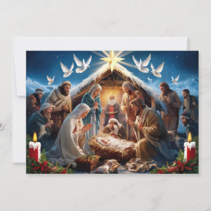 Nativitetscene Baby Jesus-kort nr 5 Julkort