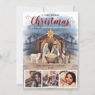 Nativitetscene Baby Jesus Photo God jul Julkort