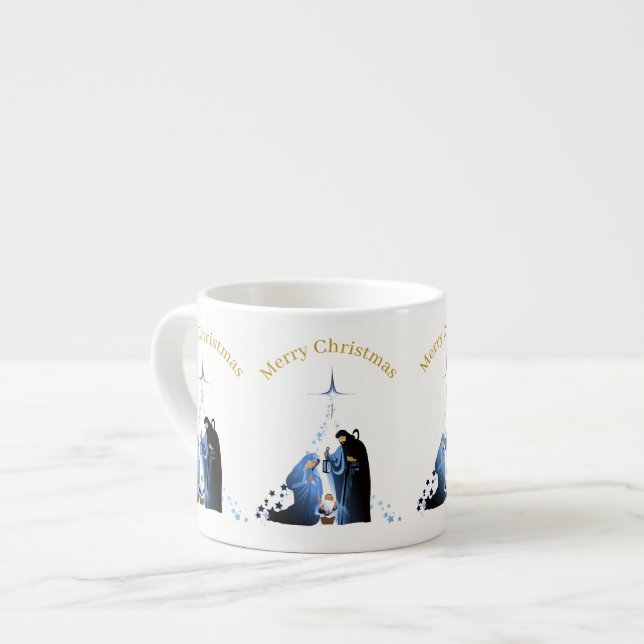 Nativitetscene God jul hälsning Espressomugg (Framsida vänster)