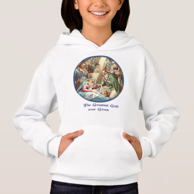 Nativitetscene Hoodie T Shirt (Framsida)