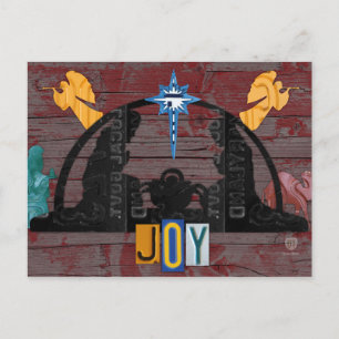 Nativitetscene-julens Helgdag License Plate Art Helg Vykort