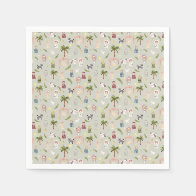 Nativitetshjulets helgdag Sage Napkins Pappersservett (Framsidan)