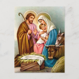 Nativitetsscen-gåvor till jul helg vykort