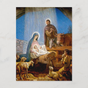 Nativitetsscen-gåvor till jul helg vykort