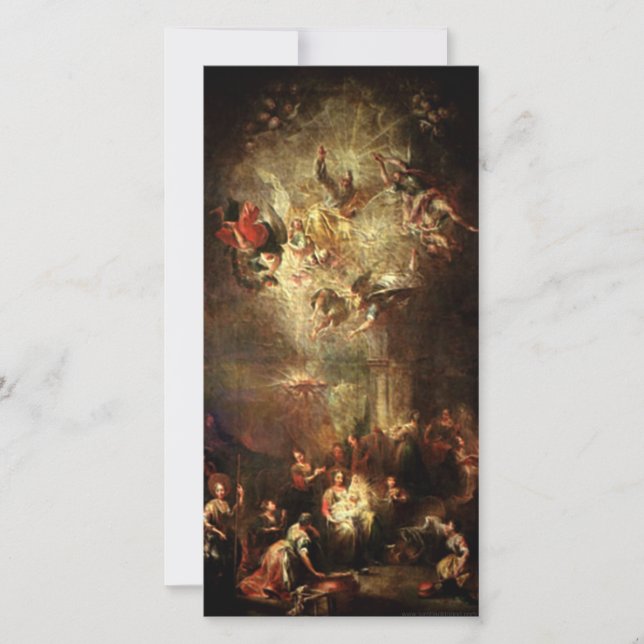 Nativitetsscen-gåvor till jul julkort (Framsida)