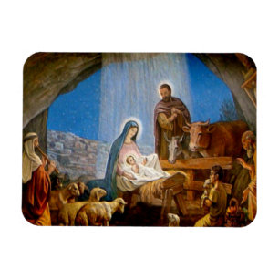Nativitetsscen-gåvor till jul magnet
