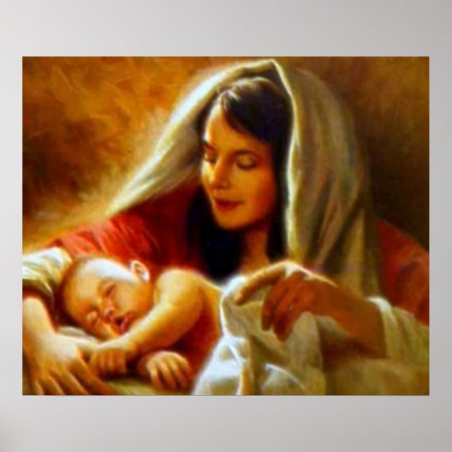 Nativitetsscen-gåvor till jul poster (Framsidan)