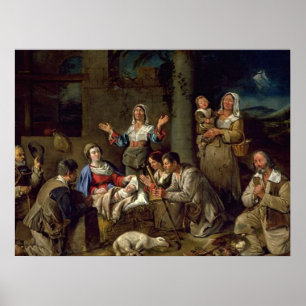Nativitetsscen-gåvor till jul poster