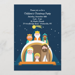 Nativitetsscen - julinbjudan inbjudningar