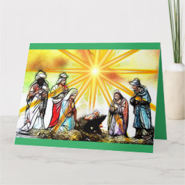 Nativitetsscen - julkort tack kort