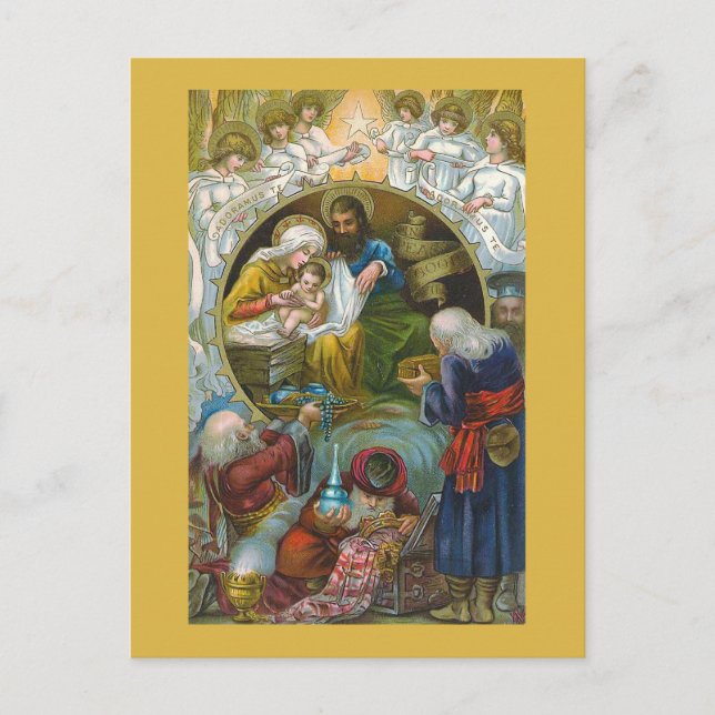 "Nativitetsscen" julvykort Helg Vykort (Framsida)