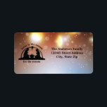 Nativitetsscen-Ljus - adressetikett<br><div class="desc">Nativitetsscen,  Gult - adressetikett</div>