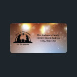 Nativitetsscen-Ljus - adressetikett<br><div class="desc">Nativitetsscen,  Gult - adressetikett</div>